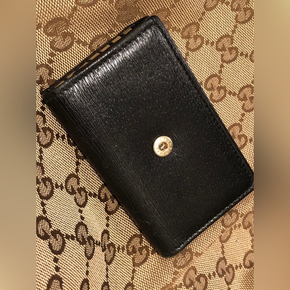 Gucci Square "G" Logo Black Leather Card/KEYS Walet Pouch Case - Picture 10 of 16